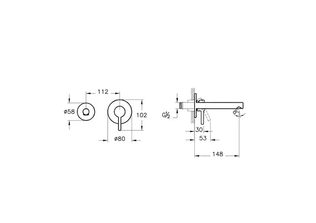 Inbouw wastafelkraan Vitra Origin Rose Koper eenhendel