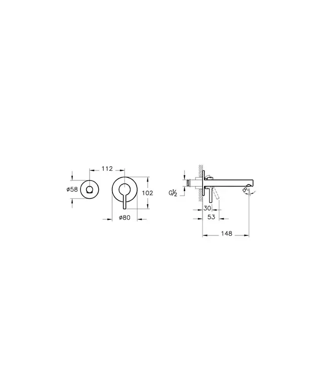 Inbouw wastafelkraan Vitra Origin Rose Koper eenhendel