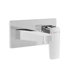 Inbouw wastafelkraan Vitra Root Square Chroom eenhendel met muurplaat