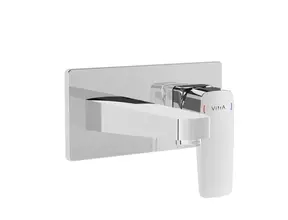 Inbouw wastafelkraan Vitra Root Square Chroom eenhendel met muurplaat