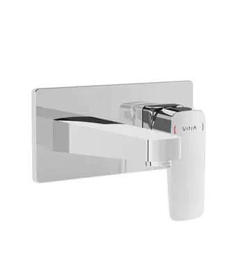 VITRA Inbouw wastafelkraan Vitra Root Square Chroom eenhendel met muurplaat