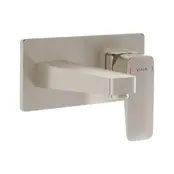 Inbouw wastafelkraan Vitra Root Square Geborsteld Nikkel eenhendel met muurplaat