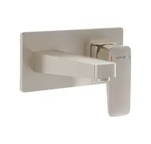 Inbouw wastafelkraan Vitra Root Square Geborsteld Nikkel eenhendel met muurplaat