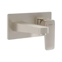 Inbouw wastafelkraan Vitra Root Square Geborsteld Nikkel eenhendel met muurplaat