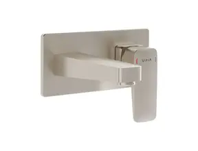 Inbouw wastafelkraan Vitra Root Square Geborsteld Nikkel eenhendel met muurplaat