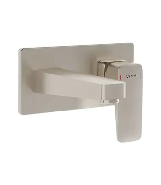 VITRA Inbouw wastafelkraan Vitra Root Square Geborsteld Nikkel eenhendel met muurplaat