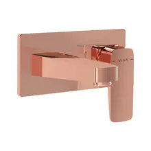 Inbouw wastafelkraan Vitra Root Square Rose koper eenhendel met muurplaat