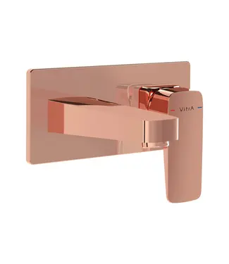 VITRA Inbouw wastafelkraan Vitra Root Square Rose koper eenhendel met muurplaat