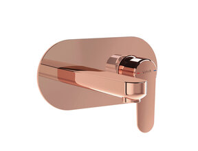 Inbouw wastafelkraan Vitra Root Round Rose koper eenhendel met muurplaat