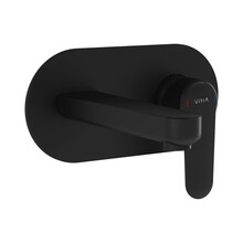 Inbouw wastafelkraan Vitra Root Round Mat Zwart eenhendel met muurplaat