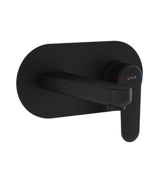 VITRA Inbouw wastafelkraan Vitra Root Round Mat Zwart eenhendel met muurplaat