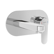 Inbouw wastafelkraan Vitra Root Round Chroom eenhendel met muurplaat