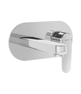 VITRA Inbouw wastafelkraan Vitra Root Round Chroom eenhendel met muurplaat