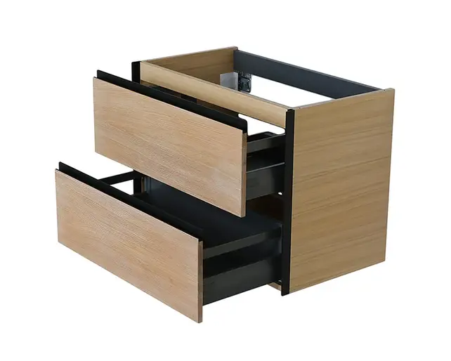 Wastafelonderkast 80cm naturel eik/mat zwart⎢Wiesbaden Lotus⎢onderkast met 2 laden - 32.3686 Wastafelonderkast 80cm naturel eik/mat zwart⎢Wiesbaden Lotus⎢onderkast met 2 laden - 32.3686