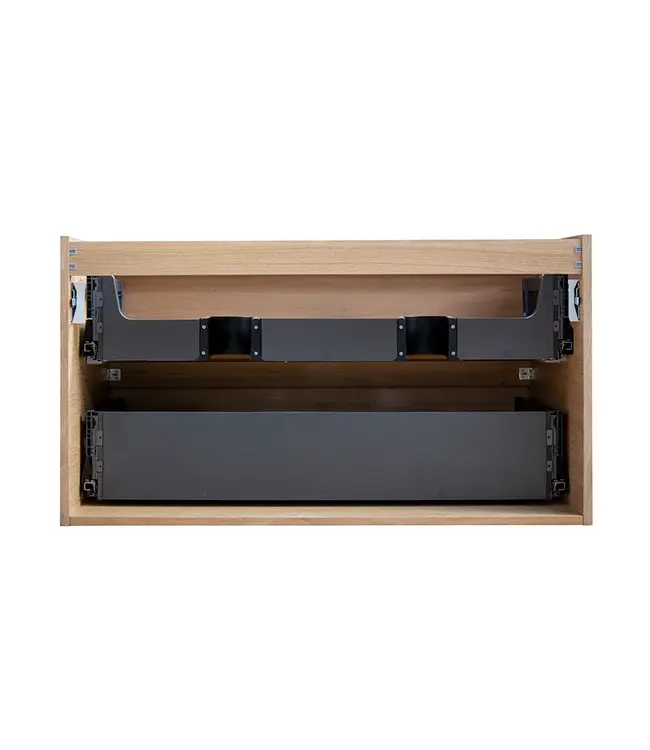 Wastafelonderkast 120cm naturel eik/mat zwart⎢Wiesbaden Lotus⎢onderkast met 2 laden - 32.3689