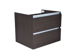 Wastafelonderkast 60cm Houtnerf Grijs⎢Wiesbaden Vision⎢onderkast met 2 laden - 38.3905