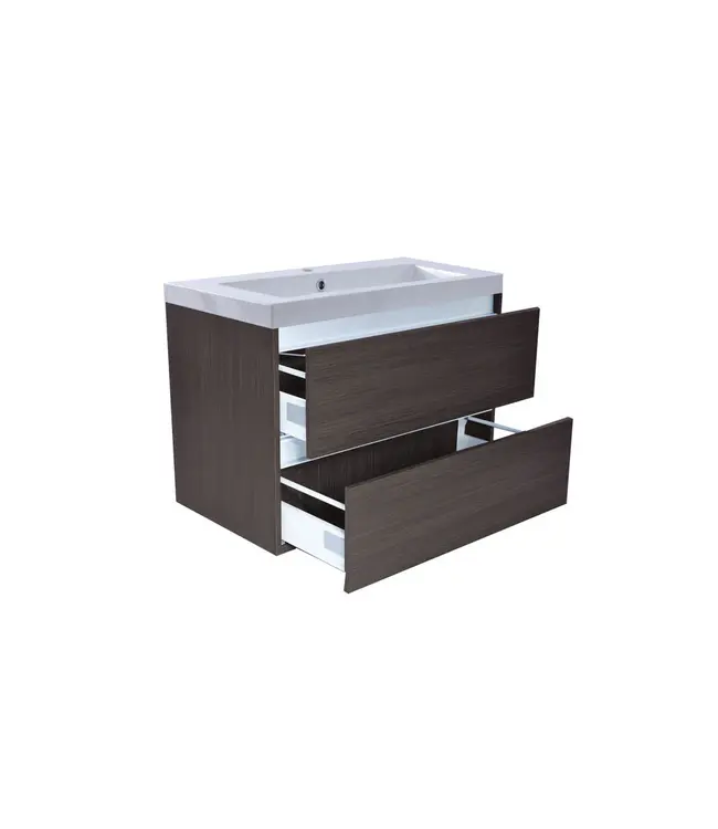 Wastafelonderkast 60cm Houtnerf Grijs⎢Wiesbaden Vision⎢onderkast met 2 laden - 38.3905