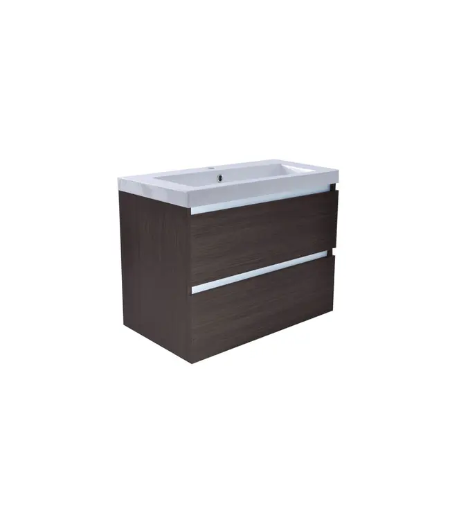 Wastafelonderkast 60cm Houtnerf Grijs⎢Wiesbaden Vision⎢onderkast met 2 laden - 38.3905