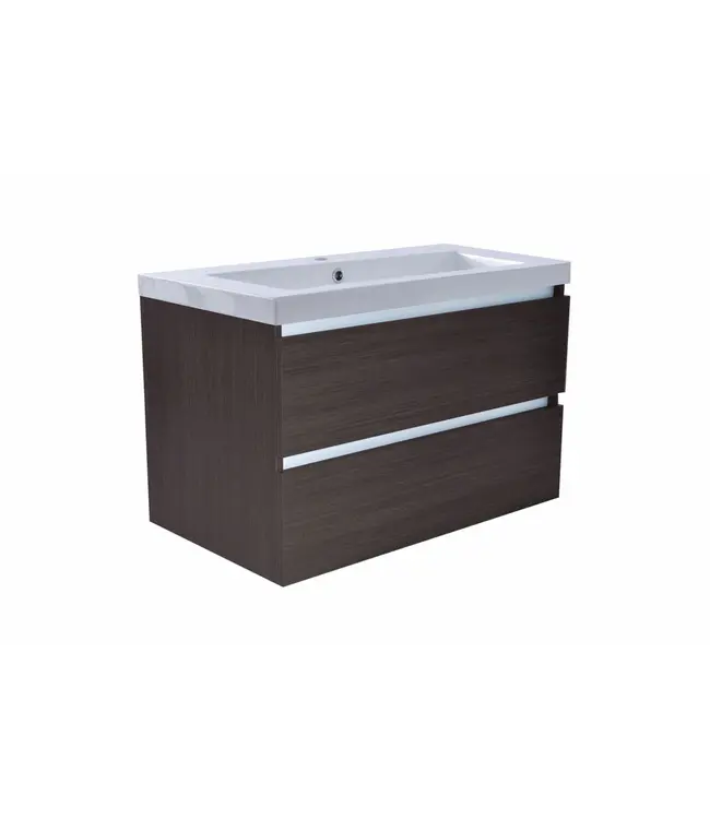 Wiesbaden Wastafelonderkast 80cm Houtnerf Grijs⎢Wiesbaden Vision⎢onderkast met 2 laden - 38.3906