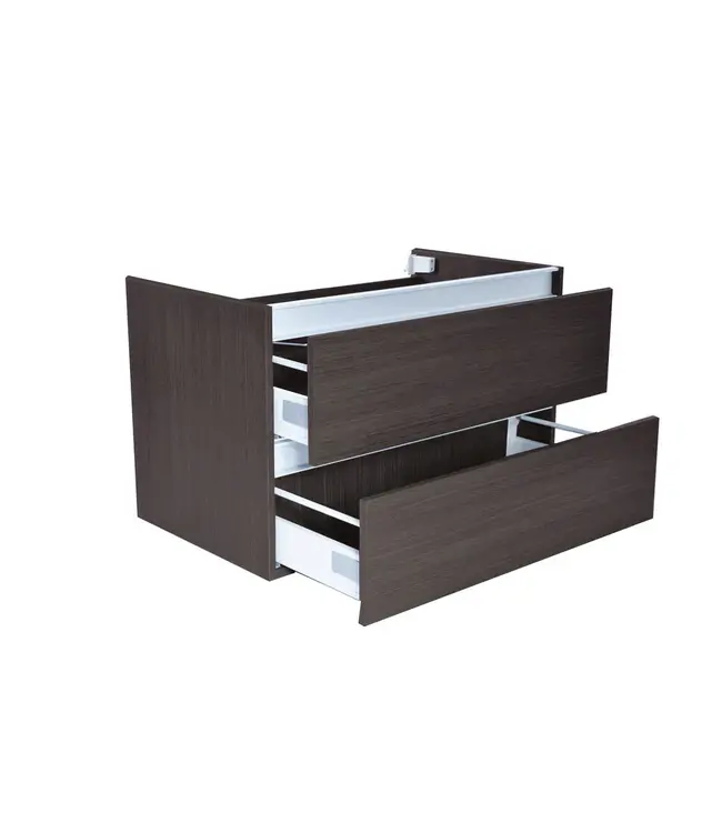 Wastafelonderkast 80cm Houtnerf Grijs⎢Wiesbaden Vision⎢onderkast met 2 laden - 38.3906