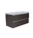 Wiesbaden Wastafelonderkast 100cm Houtnerf Grijs⎢Wiesbaden Vision⎢onderkast met 2 laden - 38.3907