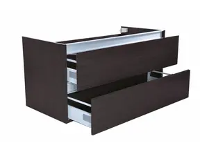 Wastafelonderkast 100cm Houtnerf Grijs⎢Wiesbaden Vision⎢onderkast met 2 laden - 38.3907