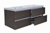 Wastafelonderkast 120cm Houtnerf Grijs⎢Wiesbaden Vision⎢onderkast met 4 laden - 38.3908
