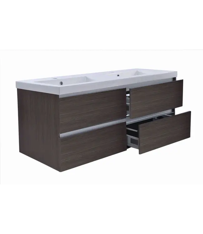 Wiesbaden Wastafelonderkast 120cm Houtnerf Grijs⎢Wiesbaden Vision⎢onderkast met 4 laden - 38.3908