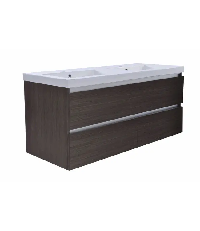 Wiesbaden Wastafelonderkast 120cm Houtnerf Grijs⎢Wiesbaden Vision⎢onderkast met 4 laden - 38.3908