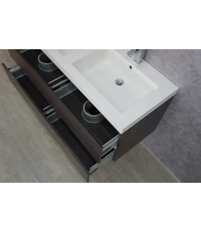 Wiesbaden Wastafelonderkast 120cm Houtnerf Grijs⎢Wiesbaden Vision⎢onderkast met 4 laden - 38.3908