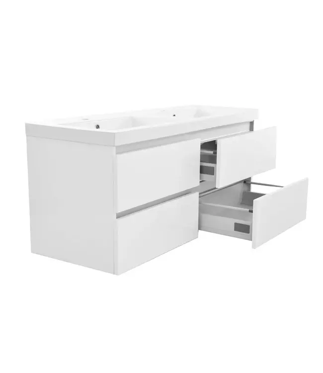 Wiesbaden Wastafelonderkast 120cm Glans Wit⎢Wiesbaden Vision⎢onderkast met 4 laden - 38.3903