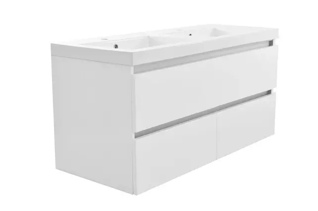 Wastafelonderkast 120cm Glans Wit⎢Wiesbaden Vision⎢onderkast met 4 laden - 38.3903