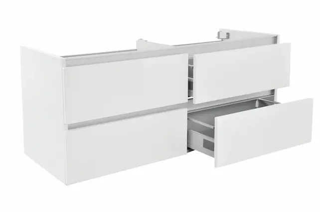 Wastafelonderkast 120cm Glans Wit⎢Wiesbaden Vision⎢onderkast met 4 laden - 38.3903
