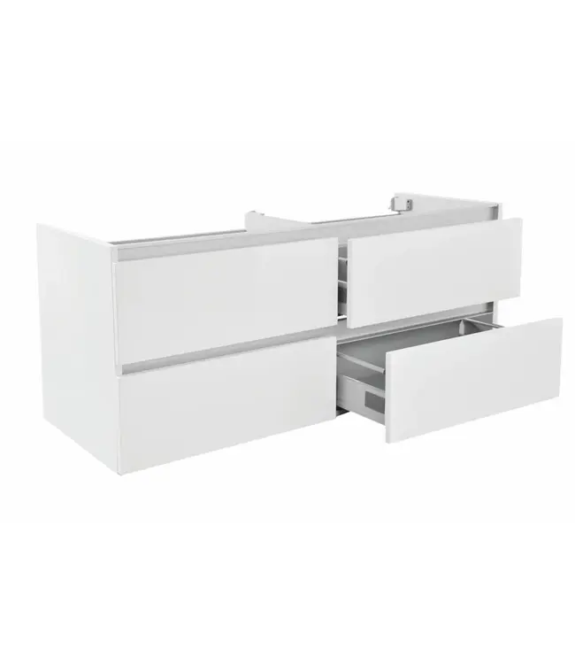 Wastafelonderkast 120cm Glans Wit⎢Wiesbaden Vision⎢onderkast met 4 laden - 38.3903