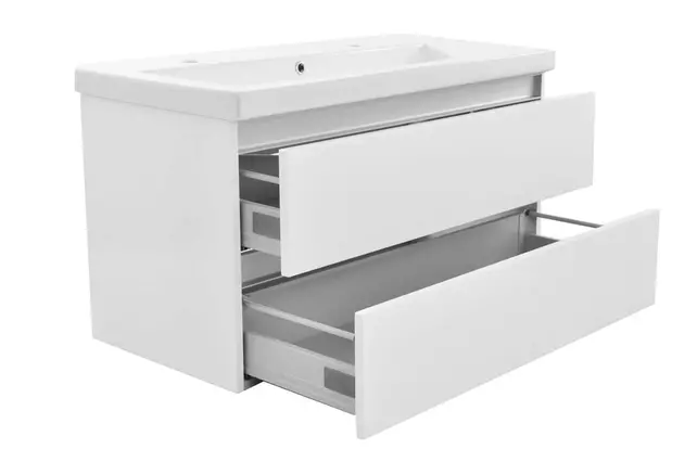 Wastafelonderkast 100cm Glans Wit⎢Wiesbaden Vision⎢onderkast met 2 laden - 38.3902 Wastafelonderkast 100cm Glans Wit⎢Wiesbaden Vision⎢onderkast met 2 laden - 38.3902