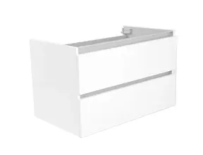 Wastafelonderkast 80cm Glans Wit⎢Wiesbaden Vision⎢onderkast met 2 laden - 38.3901