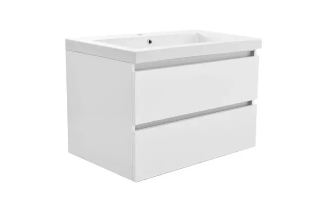 Wastafelonderkast 80cm Glans Wit⎢Wiesbaden Vision⎢onderkast met 2 laden - 38.3901