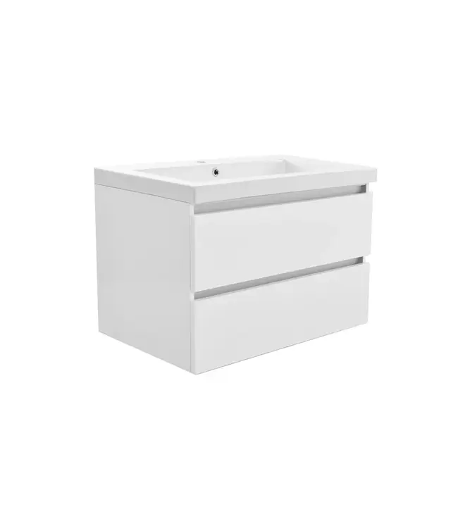 Wastafelonderkast 80cm Glans Wit⎢Wiesbaden Vision⎢onderkast met 2 laden - 38.3901