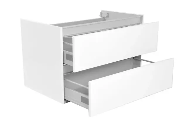 Wastafelonderkast 80cm Glans Wit⎢Wiesbaden Vision⎢onderkast met 2 laden - 38.3901