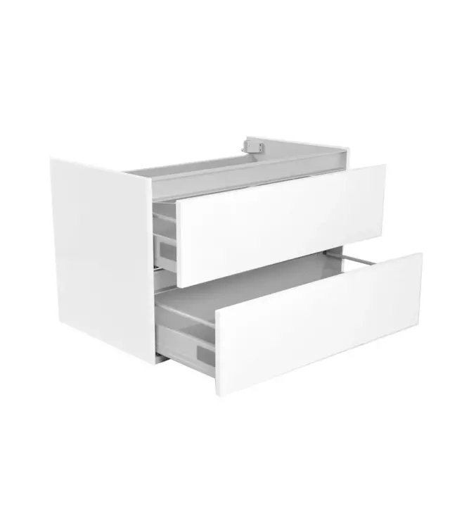 Wastafelonderkast 80cm Glans Wit⎢Wiesbaden Vision⎢onderkast met 2 laden - 38.3901
