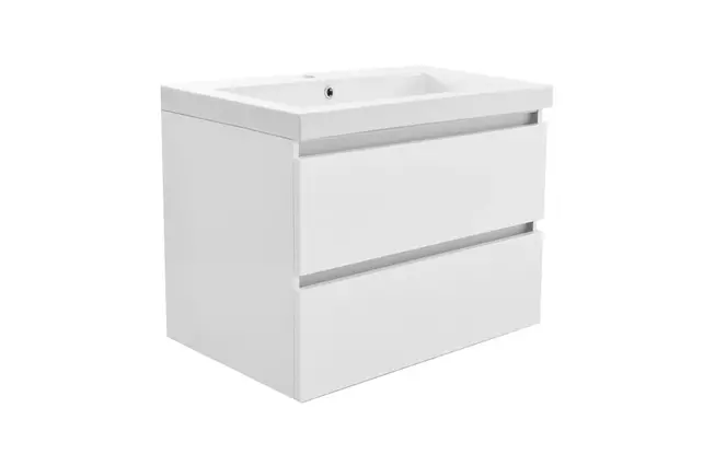 Wastafelonderkast 60cm Glans Wit⎢Wiesbaden Vision⎢onderkast met 2 laden - 38.3900