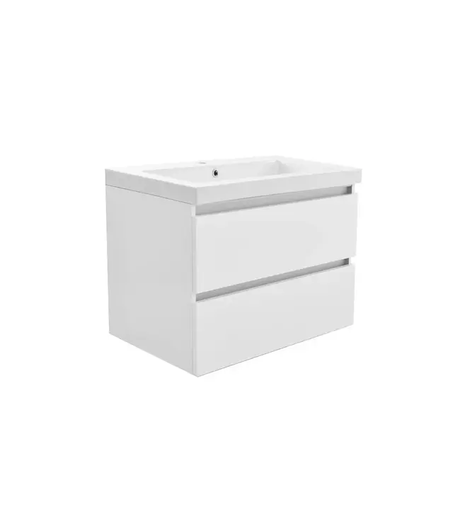 Wastafelonderkast 60cm Glans Wit⎢Wiesbaden Vision⎢onderkast met 2 laden - 38.3900