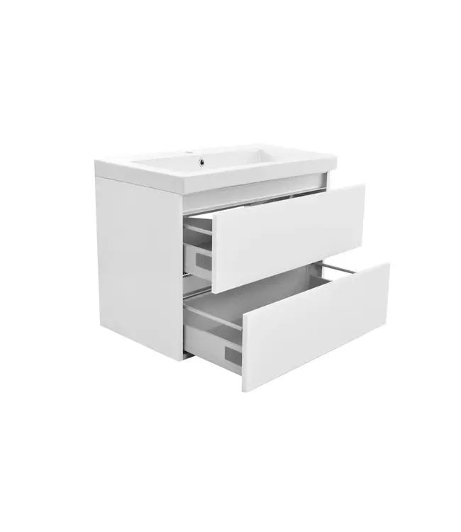 Wastafelonderkast 60cm Glans Wit⎢Wiesbaden Vision⎢onderkast met 2 laden - 38.3900
