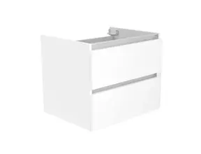 Wastafelonderkast 60cm Glans Wit⎢Wiesbaden Vision⎢onderkast met 2 laden - 38.3900