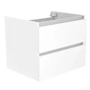 Wastafelonderkast 60cm Glans Wit⎢Wiesbaden Vision⎢onderkast met 2 laden - 38.3900
