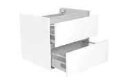 Wastafelonderkast 60cm Glans Wit⎢Wiesbaden Vision⎢onderkast met 2 laden - 38.3900