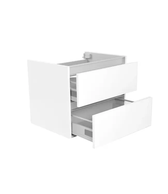 Wastafelonderkast 60cm Glans Wit⎢Wiesbaden Vision⎢onderkast met 2 laden - 38.3900
