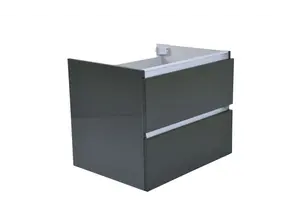 Wastafelonderkast 60cm Glans Grijs⎢Wiesbaden Vision⎢onderkast met 2 laden - 38.3910