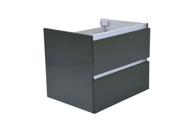 Wastafelonderkast 60cm Glans Grijs⎢Wiesbaden Vision⎢onderkast met 2 laden - 38.3910