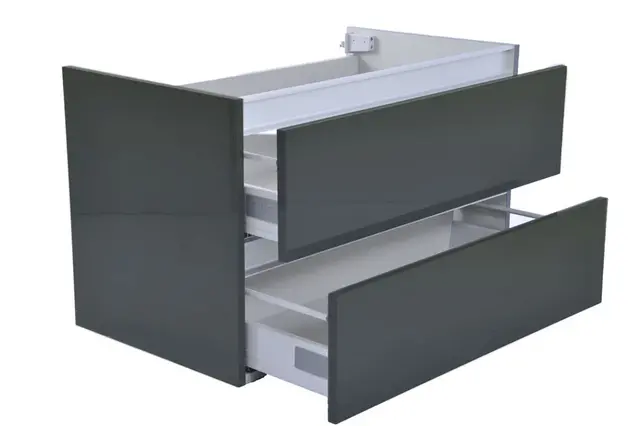 Wastafelonderkast 80cm Glans Grijs⎢Wiesbaden Vision⎢onderkast met 2 laden - 38.3911